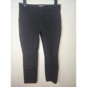 Anthropologie The Essential Slim Black Trousers Womens Size 4 Cropped Ankle